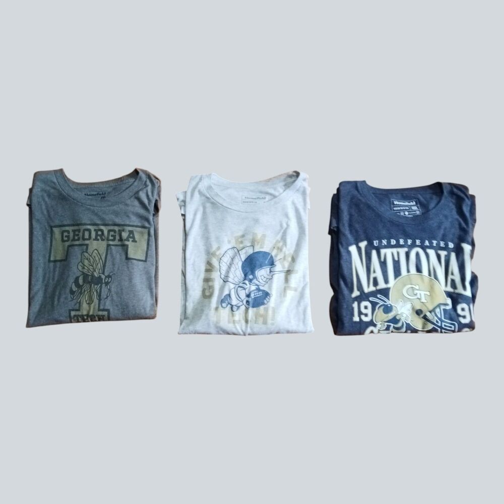 Georgia Tech Yellow Jackets Lot of 3 Short Sleeve Graphic Tees Homefield Sz 4XL